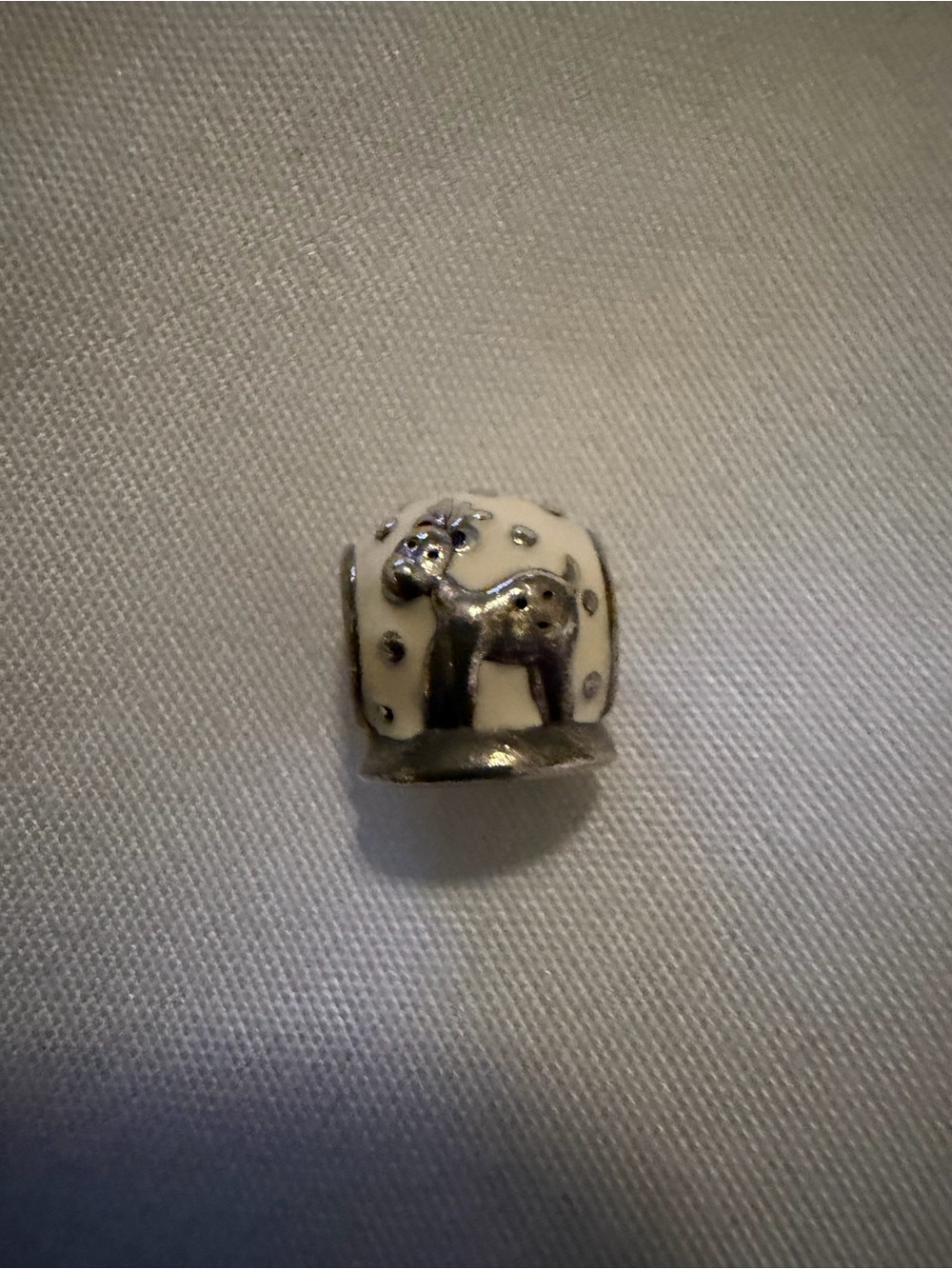 Pandora Sterling Silver White Enamel Reindeer Charm